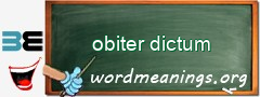 WordMeaning blackboard for obiter dictum